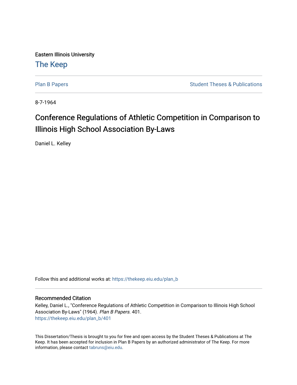 Conference Regulations of Athletic Competition in Comparison to Illinois High School Association By-Laws