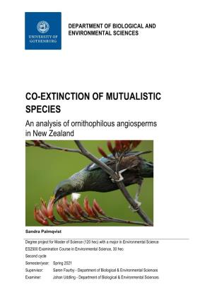 Co-Extinction of Mutualistic Species – an Analysis of Ornithophilous Angiosperms in New Zealand