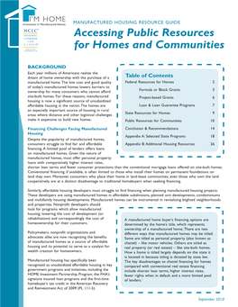 Accessing Public Resources for Homes and Communities