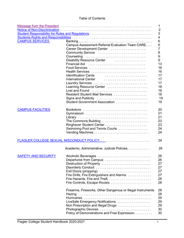Student Handbook 2020-2021 I