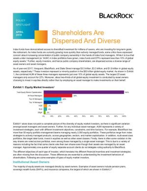 Spotlight: Shareholders Are Dispersed and Diverse