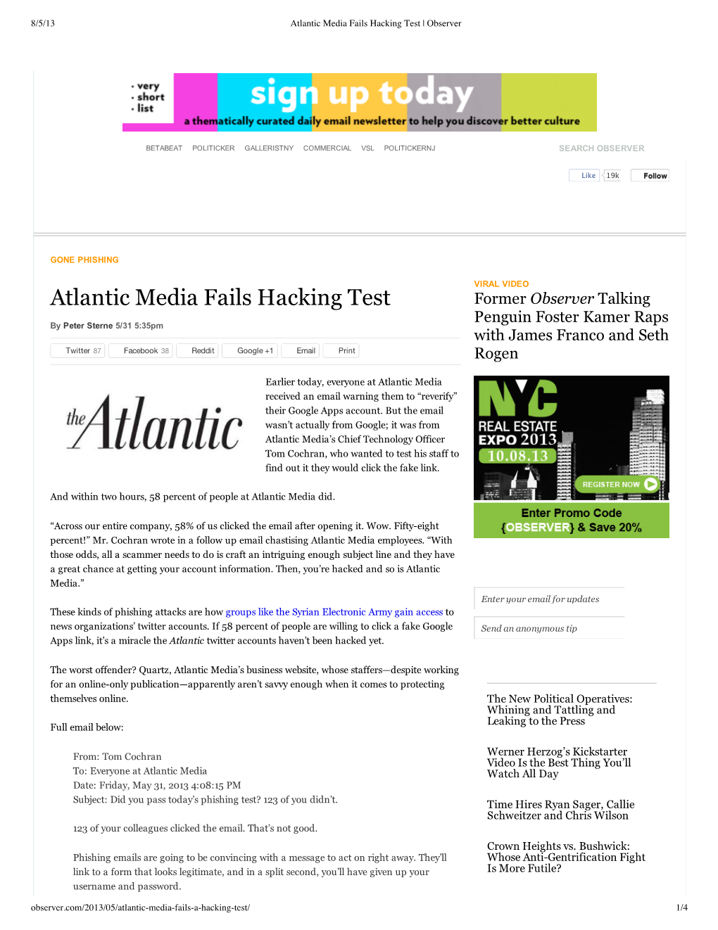 Atlantic Media Fails Hacking Test | Observer