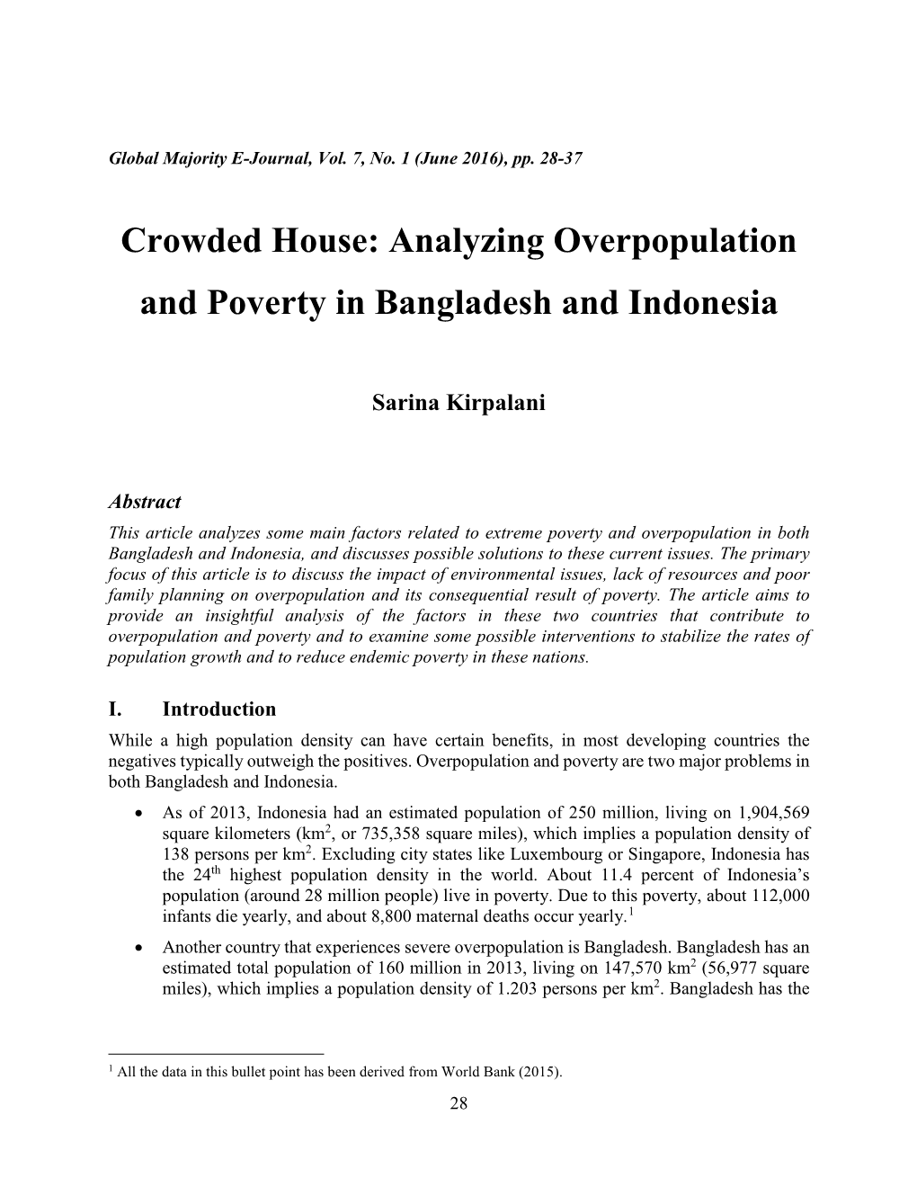 case study bangladesh overpopulation