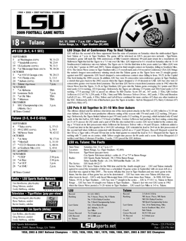 Game 8 Notes Tulane (Final).Qxd
