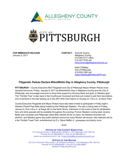 Fitzgerald, Peduto Declare #Herewego Day in Allegheny County, Pittsburgh