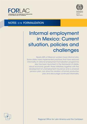 Informal Employment in Mexico: Current Situation, Policies and Challenges