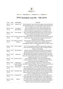 TPTV Schedule July 9Th - 15Th 2018