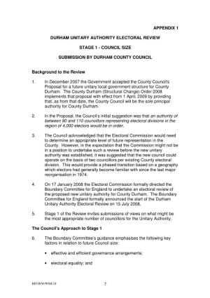 Council Size Submission by Durham County Council