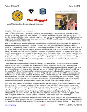 NMGMS the Nugget Volume 17 Issue 10 March 2018