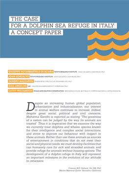 The Case for a Dolphin Sea Refuge in Italy: a Concept Paper