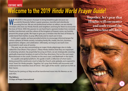 Welcome to the 2019 Hindu World Prayer Guide!