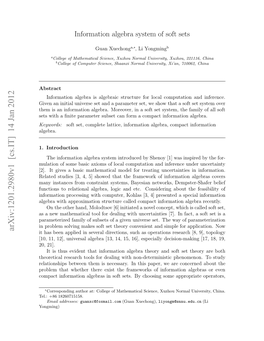 Information Algebra System of Soft Sets Over an Initial Universe Set and a Parameter Set