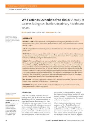 Who Attends Dunedin's Free Clinic?