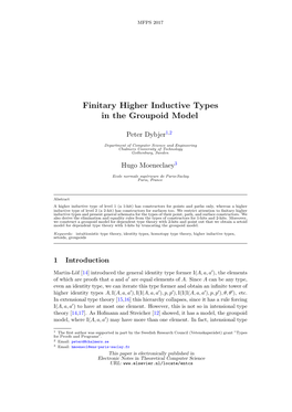 Finitary Higher Inductive Types in the Groupoid Model