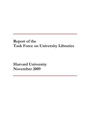 Report of the Task Force on University Libraries