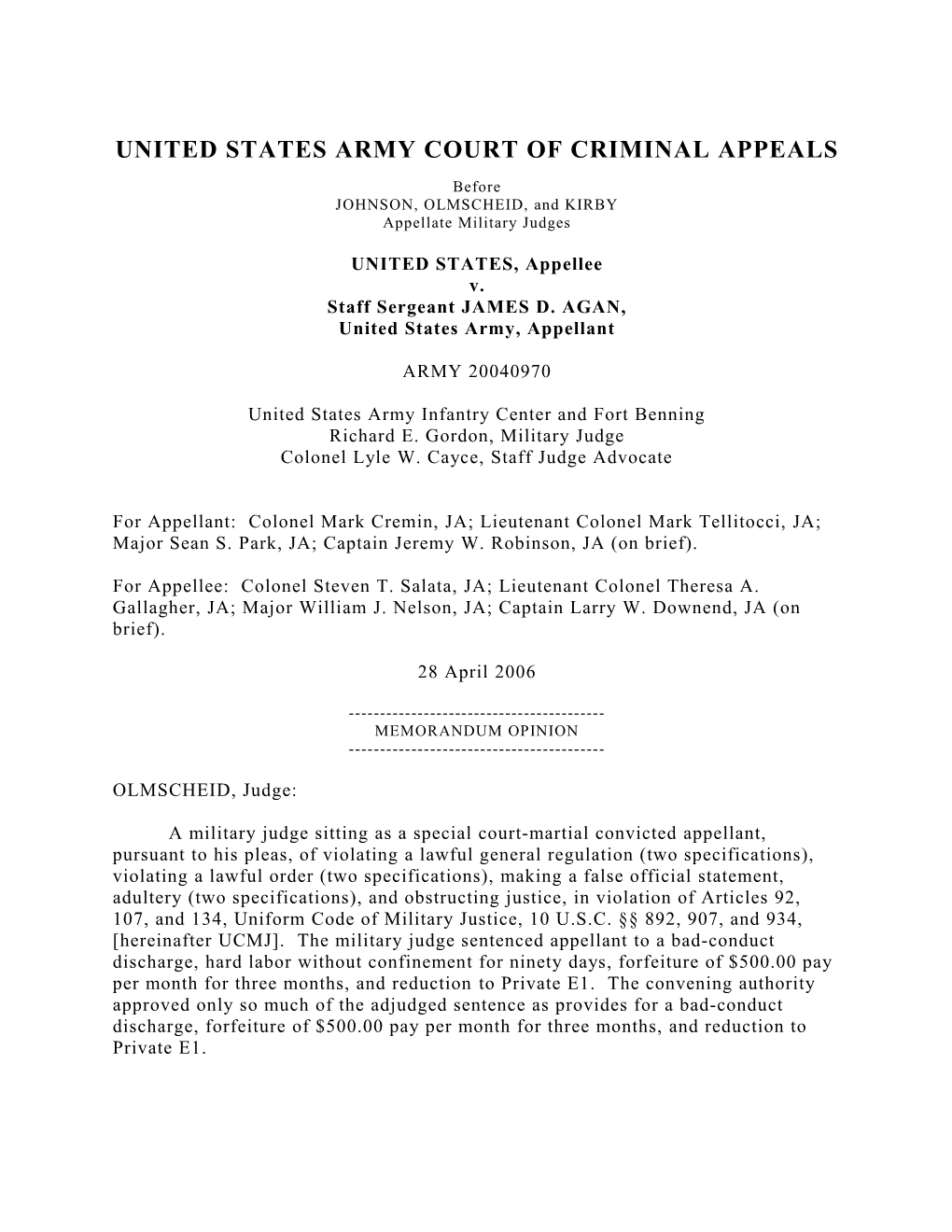 United States Army Court of Criminal Appeals s1