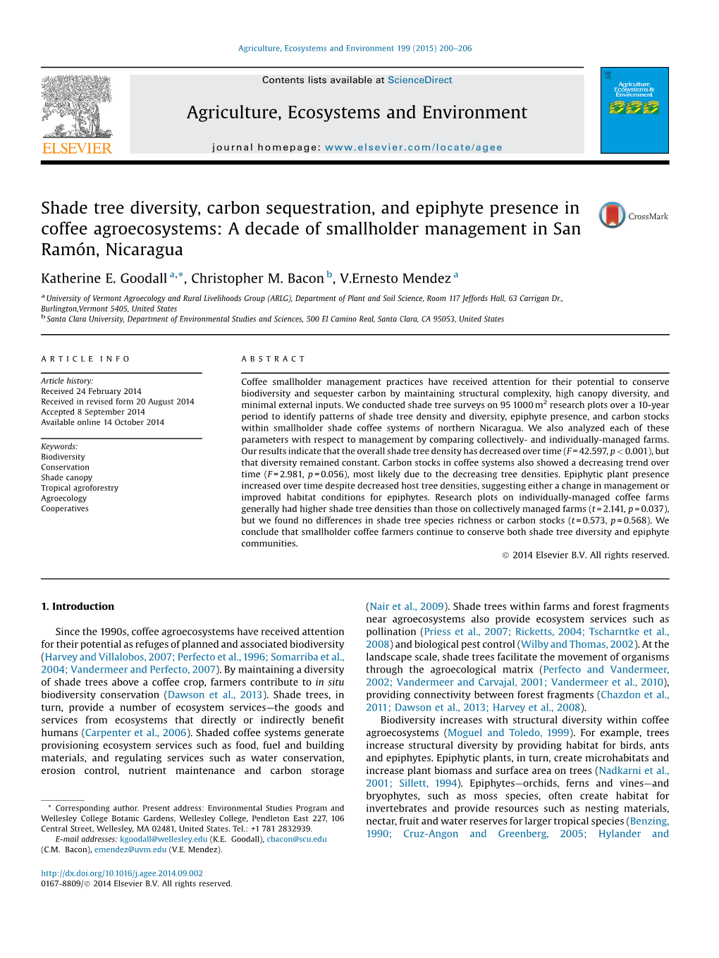 Agriculture, Ecosystems and Environment 199 (2015) 200–206