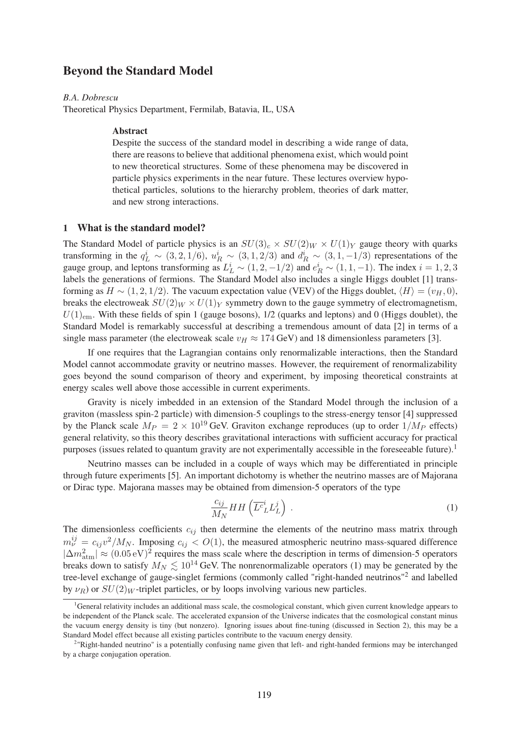 Beyond the Standard Model