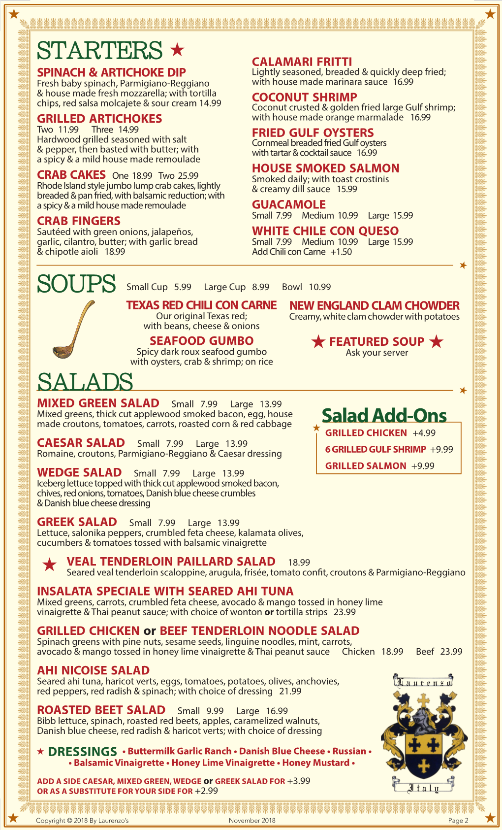 Salads Soups Starters