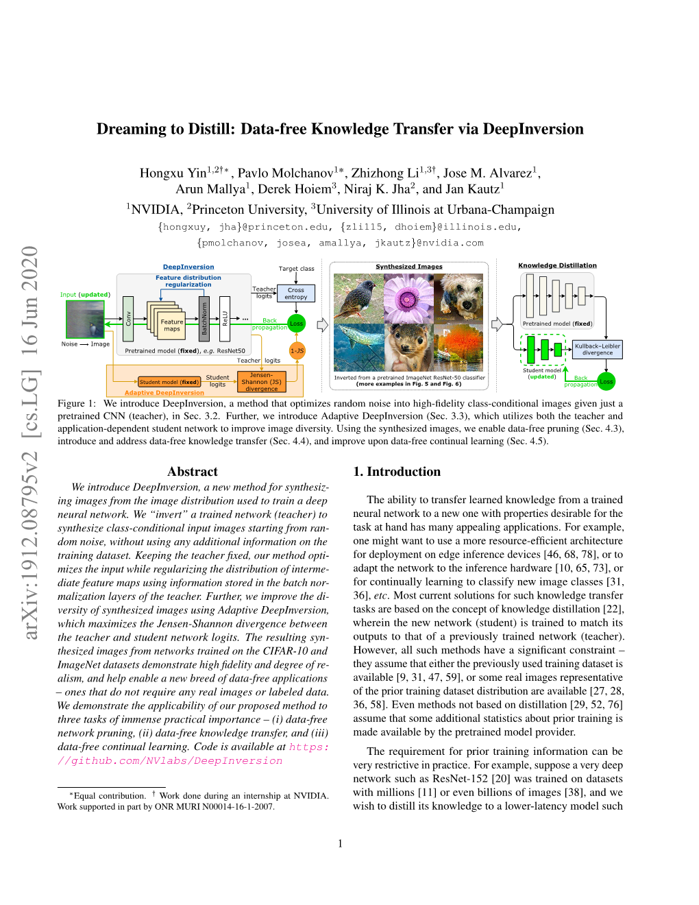 Arxiv:1912.08795V2 [Cs.LG] 16 Jun 2020 the Teacher and Student Network Logits