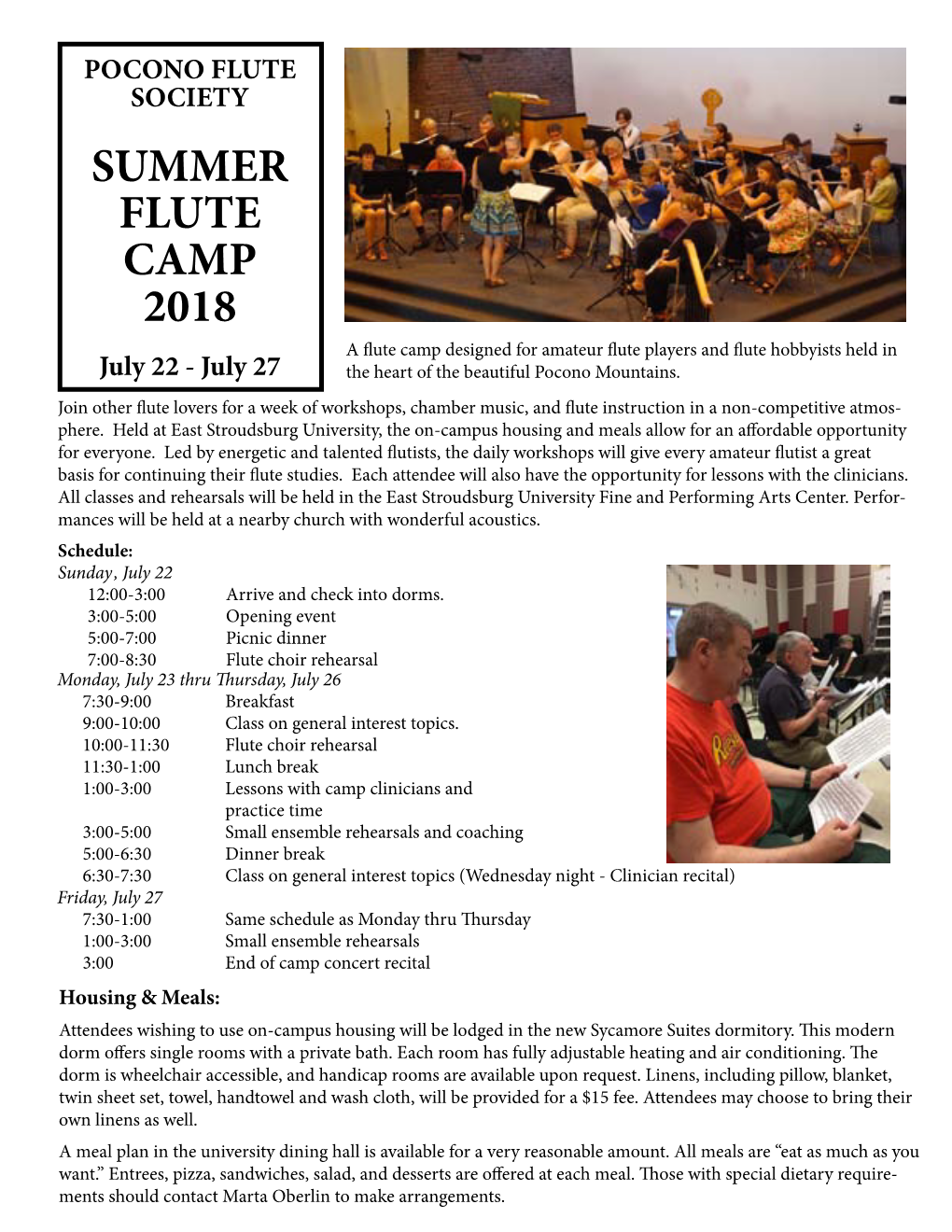 PFS Flute Camp 2018