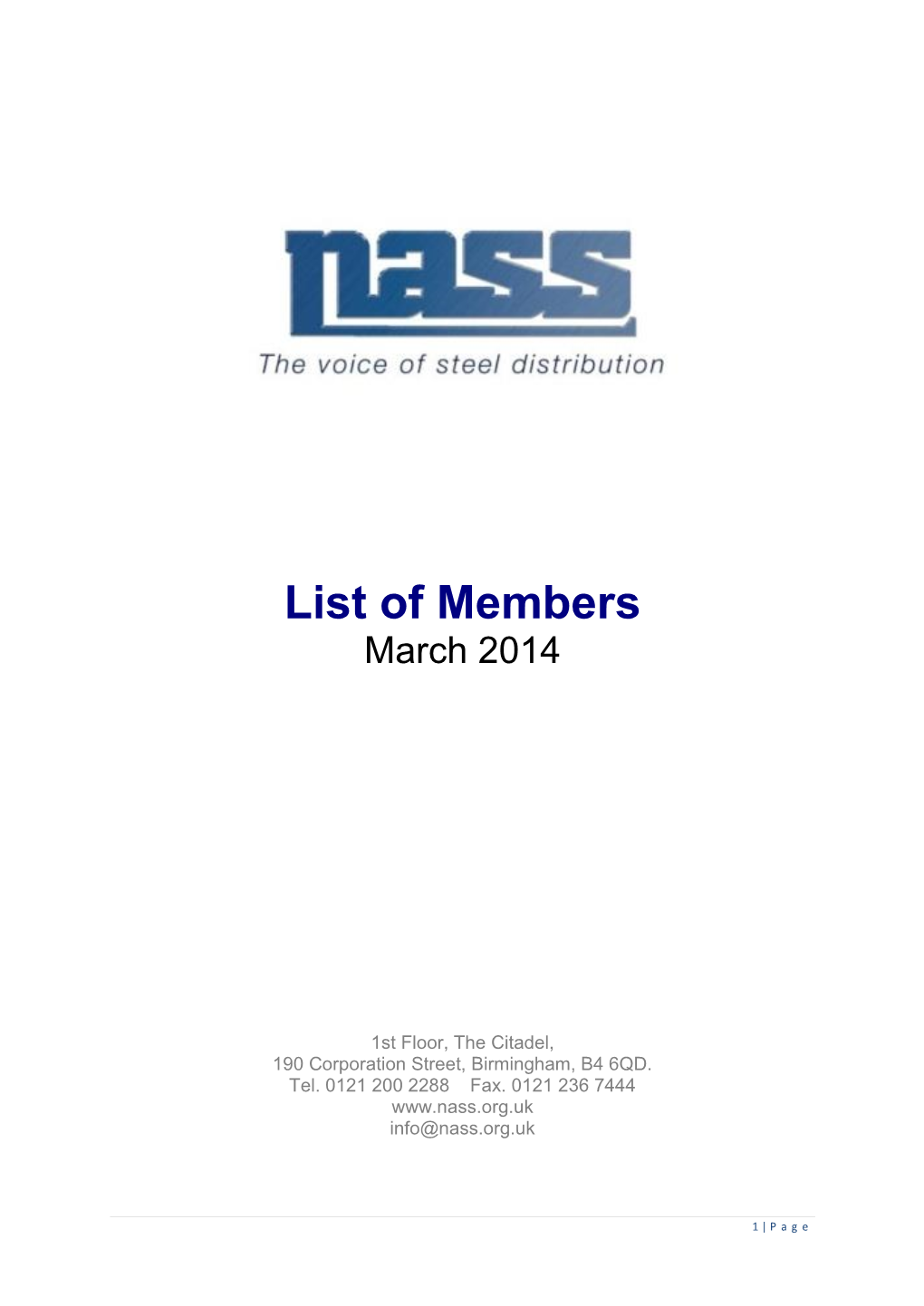 List of Members March 2014