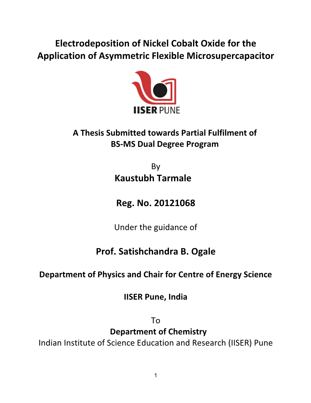 Electrodeposition of Nickel Cobalt Oxide for the Application of Asymmetric Flexible Microsupercapacitor