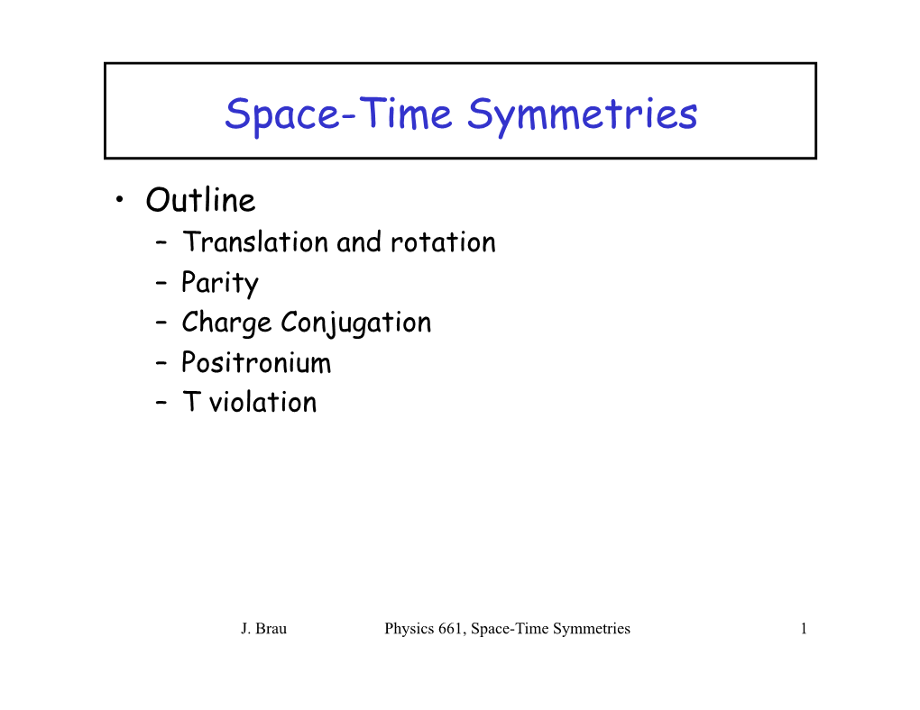 Space-Time Symmetries