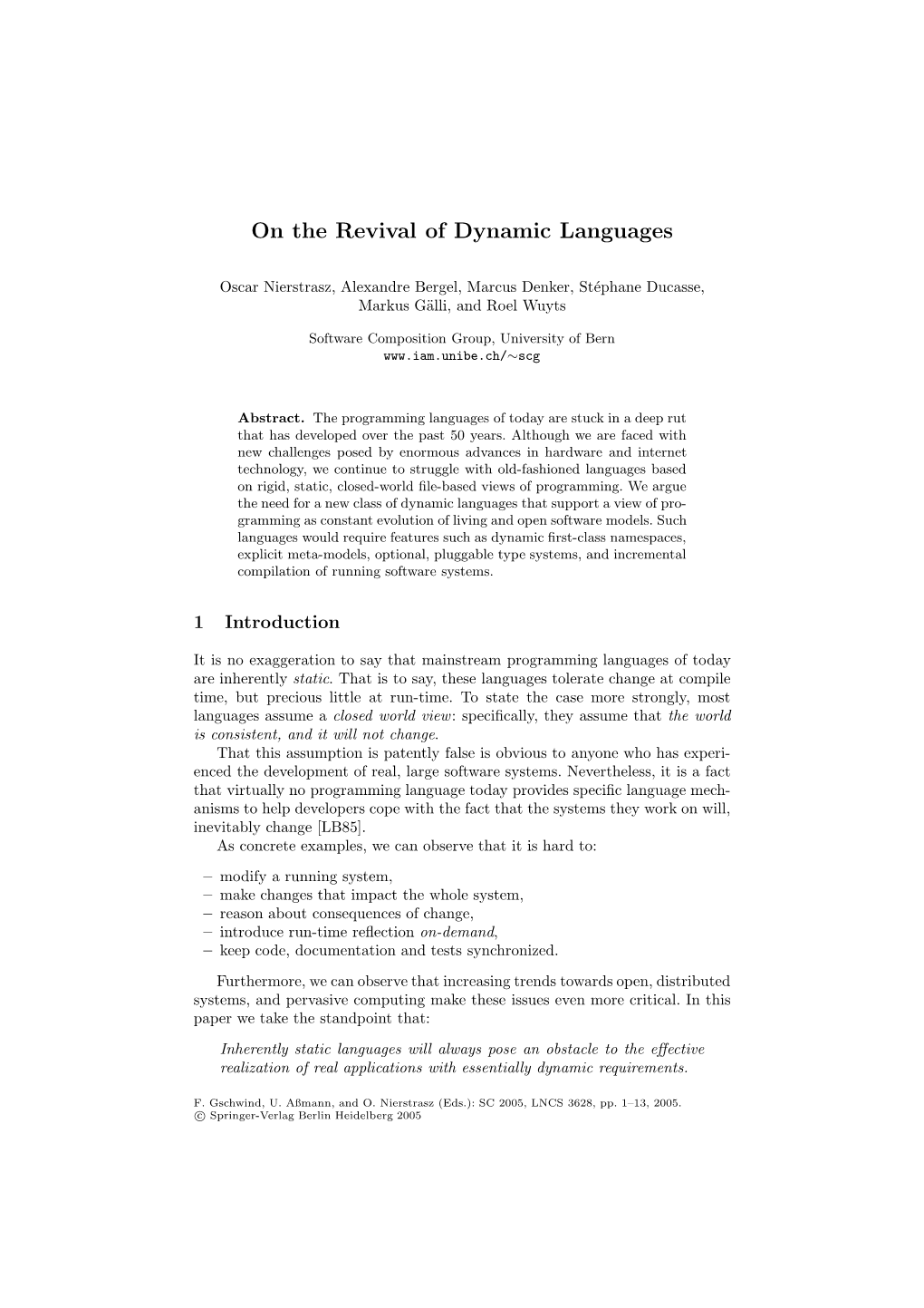 On the Revival of Dynamic Languages