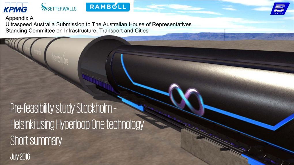 Pre-Feasibility Study Stockholm – Helsinki Using Hyperloopone