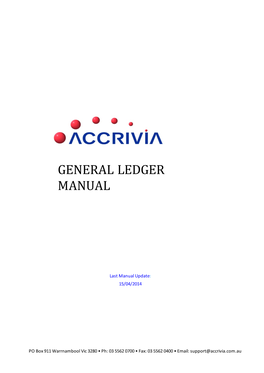 General Ledger Manual