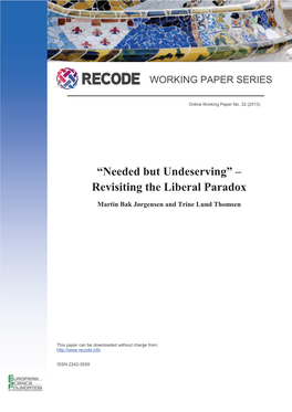 “Needed but Undeserving” – Revisiting the Liberal Paradox