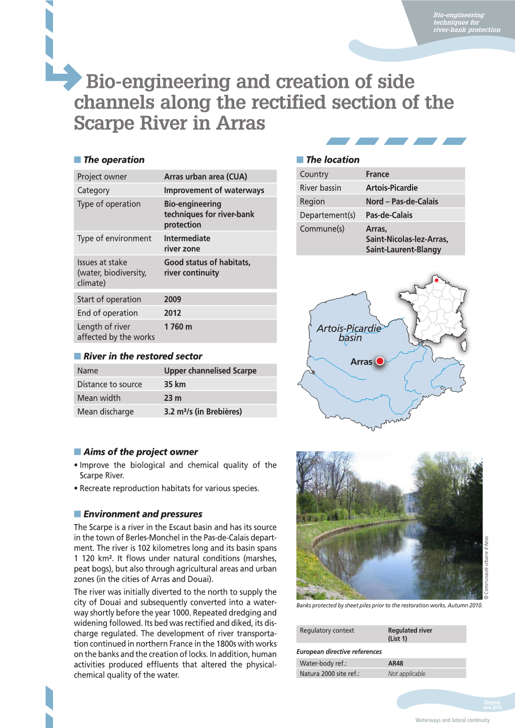 Bio-Engineering and Creation of Side Channels Along the Rectified Section of the Scarpe River in Arras