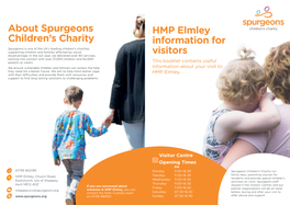 HMP Elmley Information for Visitors About Spurgeons Children's Charity