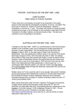 Poster - Australia on the Map 1606 – 2006