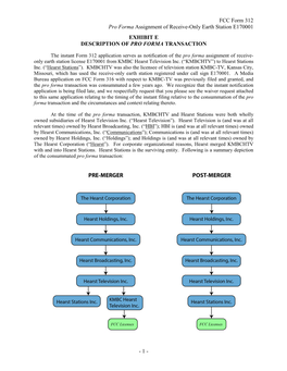 FCC Form 312 Pro Forma Assignment of Receive-Only Earth Station E170001 EXHIBIT E DESCRIPTION of PRO FORMA TRANSACTION