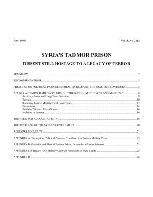 Syria=S Tadmor Prison