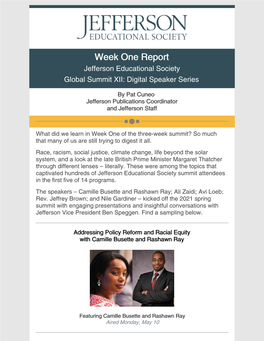 Global Summit Xii Week One Report