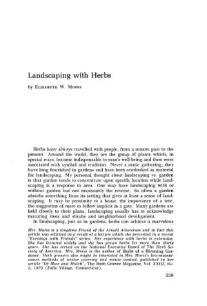 Landscaping with Herbs by ELISABETH W