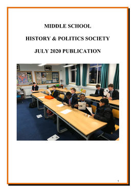 Middle School History & Politics Society July 2020