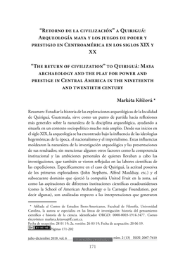 A Quiriguá: Arqueología Maya Y Los Juegos De Poder Y Prestigio En Centroamérica En Los Siglos XIX Y XX