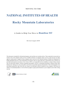 Moving to the National Institutes of Health, Rocky Mountain Laboratories