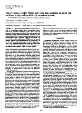 Ciliary Neurotrophic Factor Prevents Degeneration of Adult