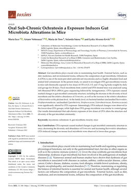 Oral Sub-Chronic Ochratoxin a Exposure Induces Gut Microbiota Alterations in Mice