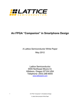 An FPGA “Companion” in Smartphone Design