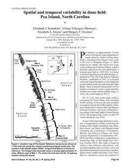 Spatial and Temporal Variability in Dune Field: Pea Island, North Carolina