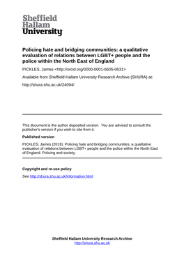 Policing Hate and Bridging Communities: a Qualitative