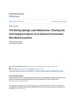 The Boiling Springs Lake Metavirome: Charting the Viral Sequence-Space of an Extreme Environment Microbial Ecosystem