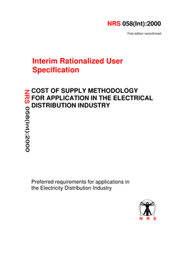 NRS 058: Cost of Supply Methodology