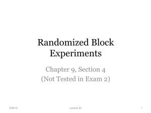 Randomized Block Experiments